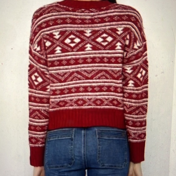 American Eagle Fair Isle Pullover Crop Sweater; Size M; NWOT - Picture 3 of 9